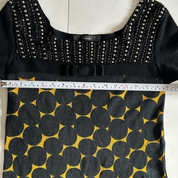 Twin Set Simona Barbieri 100% wool dress size S knitted circle pattern - Picture 5 of 11
